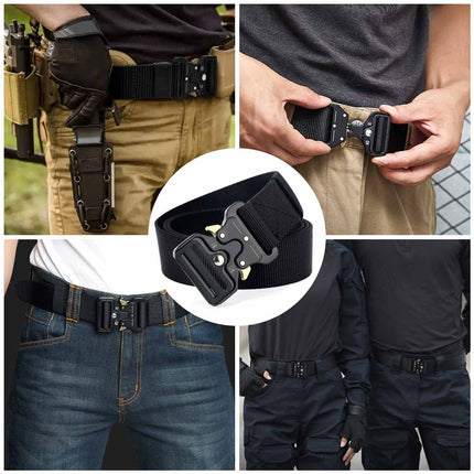 Men Multifunction Nylon Military Tactical Adjustable Waist Belt Quick Release Belt
