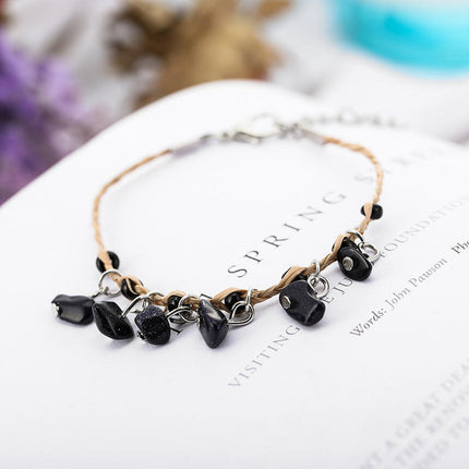 Raffia Klippie Armband, Handgeweefde Armband, Raffia Enkelbandjie