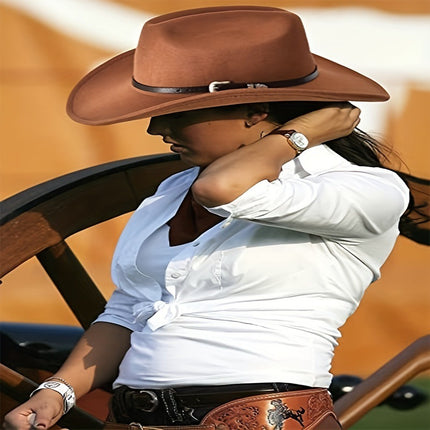 Western Cowboy Hat Woolen Hat Big Brim