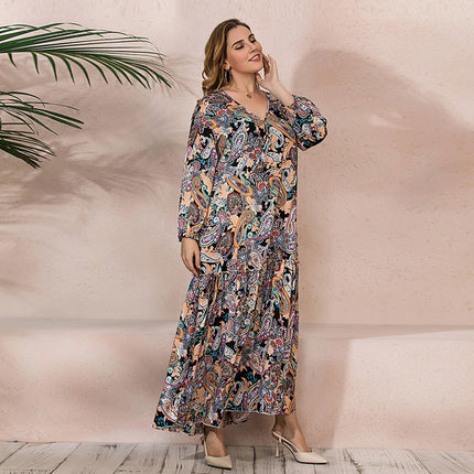 Women's Fashionable Loose Long Sleeve Big Hem Dress