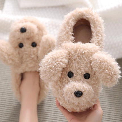Scrawl Puppy Herfs Warm Toegemaakte Toon Binnenshuise Tuis Katoen Pantoffels
