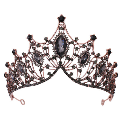 Klassieke Vintage Bruidstiara Swart Barok