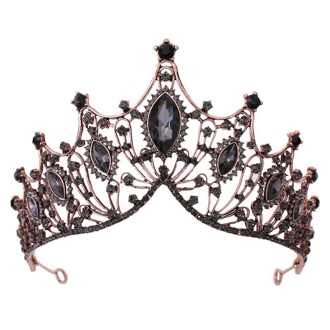 Klassieke Vintage Bruidstiara Swart Barok