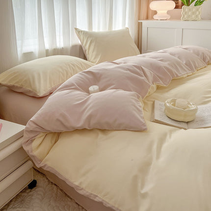 Effenkleur Vierstukstel Eenvoudige Gewaste Skurflappie Duvet Oortreksel
