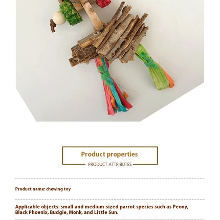 Parrot Bird Bite Toy String Relieving Stuffy Decorative Color Pendant