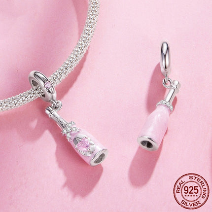 Sjampanje S925 Sterling Silwer Hangeronderdele Diy Krale