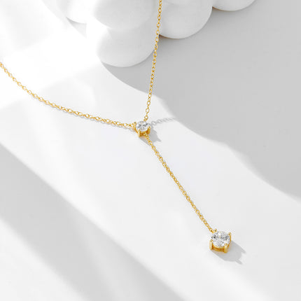 S925 Sterling Silwer Y-vormige Kwassie-Sleutelbeenhalssnoer Juweliersware