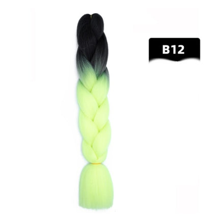 Color Big Braid African Chemical Fiber High Temperature Silk Wig Gradient