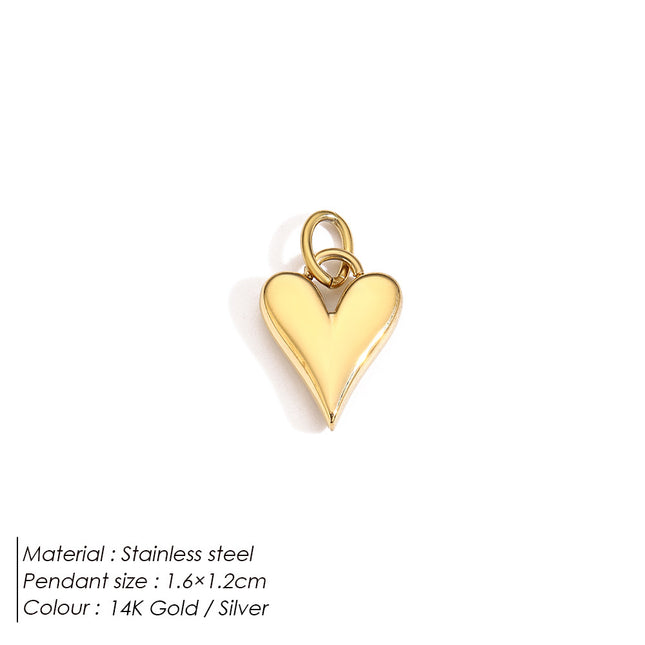 Stainless Steel Necklace Ring Earrings And Pendant With Full Hearts And Diamonds