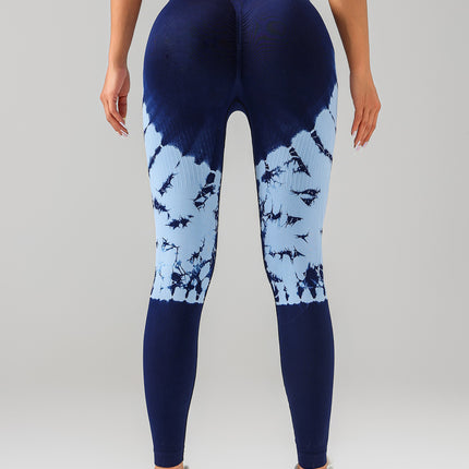 Tie-dye Women's Yoga Leggings With High Waistband, Moisture-Wicking, And Stretchy, Perfect For Outdoor Activities And Fitness