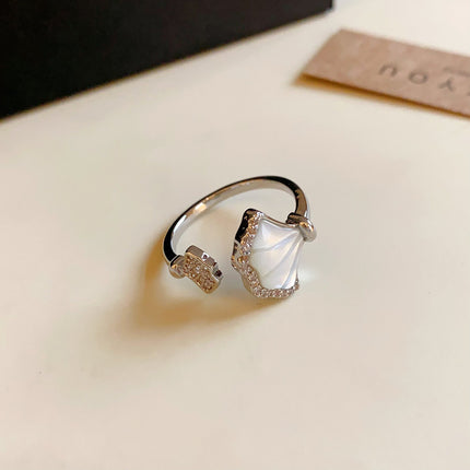 Real Gold Electroplated Diamond Flower Pattern Retro Temperament Index Finger Ring