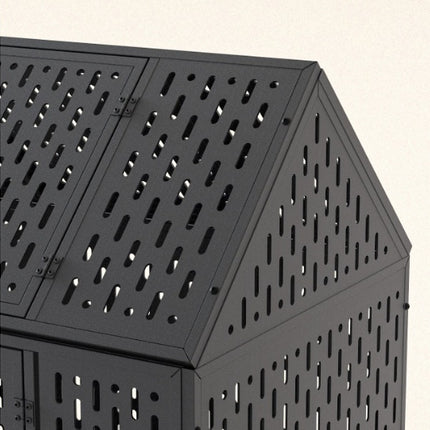 Heavy Duty Dog Crate 45 Inch Indestructible Pet Dog Cage Crate Kennel With Roof Top 2 Doors Removable Trays