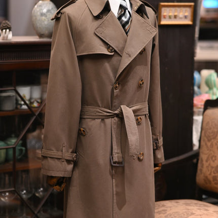 Double Breasted Business Coat British Casual Raglan Sleeve Overcoat