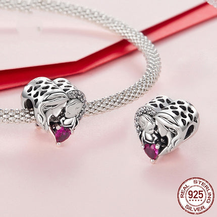 S925 Silwer Ma-kind Familie Liefde Krale Fees DIY Armband Toebehore