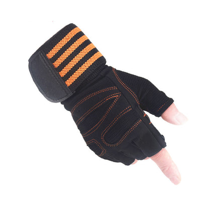 Ribbon Compression Wristband Sports Non-slip Half-finger Gloves