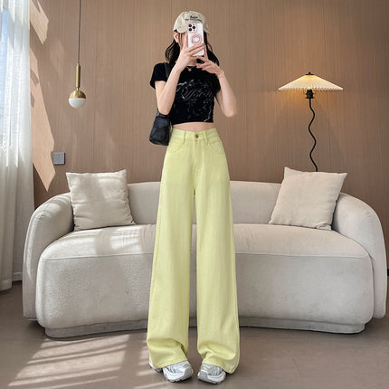 Women's High Waist Dopamine Retro High Street Wide Leg Trousers