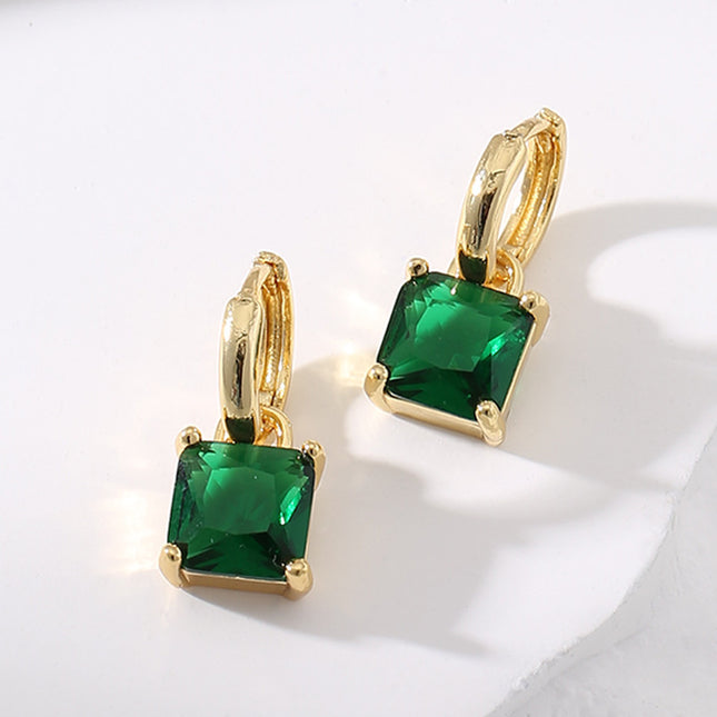 Women's Geometric Square Zircon Earrings
