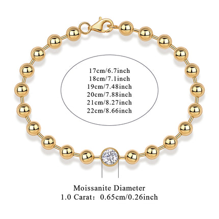 1-carat Luxury And Fashionable Light Luxury Trend Jewelry Silver Bracelet Set With Top-quality Moissanite, S925 Silver Electroplated With Gold