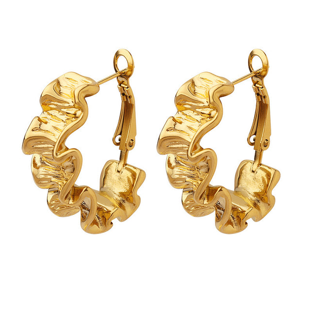 Women's Geometric Pleated Texture Earrings