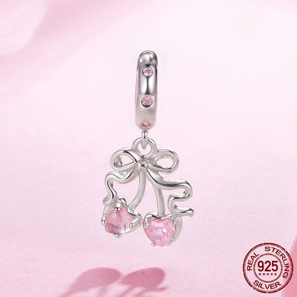 S925 Sterling Silver Cherry Pendant Ornaments Accessories Diy Beads