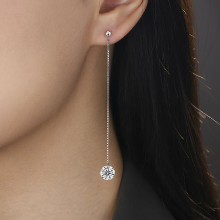 Top-quality Moissanite Luxury And Fashionable Light Luxury Jewelry Silver Stud Earrings S925 Silver Plated Platinum