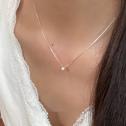 S925 Sterling Silwer Geborselde Ster Halssnoer Vir Vroue