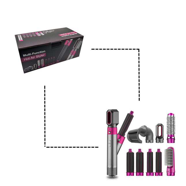 Haarkam 8-in-1 Anti-vervorming Krultang