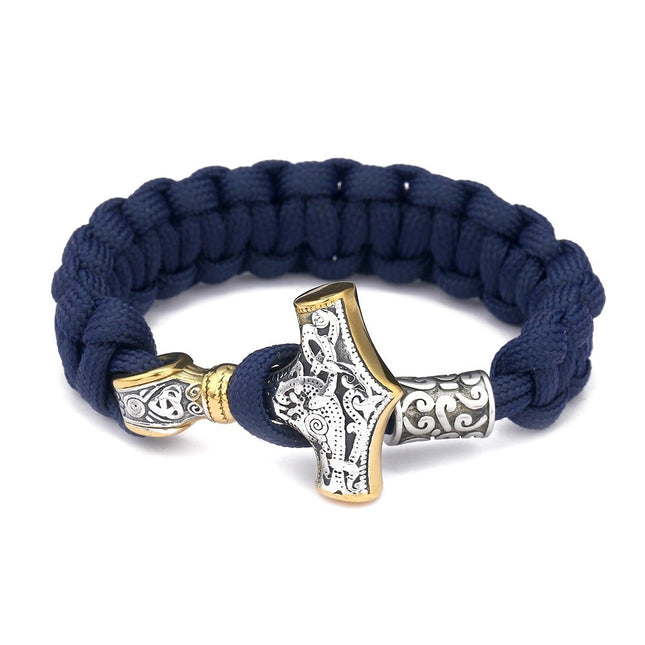 Nordic Men's Stainless Steel Viking Hammer Bracelet