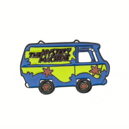 Cartoon-style Fashion Earth Map Green Car Series Student Badgebrooch