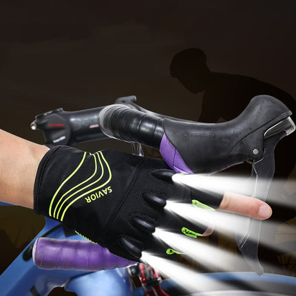 Outdoor Mountaineering Fingerless Lighted Gloves