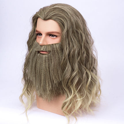 Halloween Cos Hoë Kwaliteit Mat Temperatuur Sy Pruik Baard