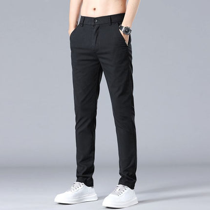 Men's Straight Leg Slim Fit Elastic Work Pants