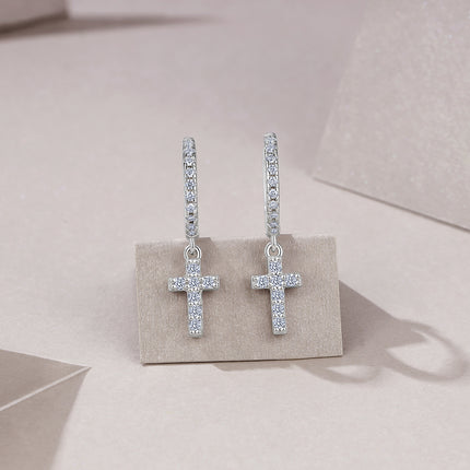 Top-quality Moissanite Luxury And Fashionable Light Luxury Jewelry Silver Stud Earrings S925 Silver Plated Platinum