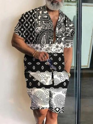 Men's Casual Beach Short-sleeved Shirt And Shorts Suit