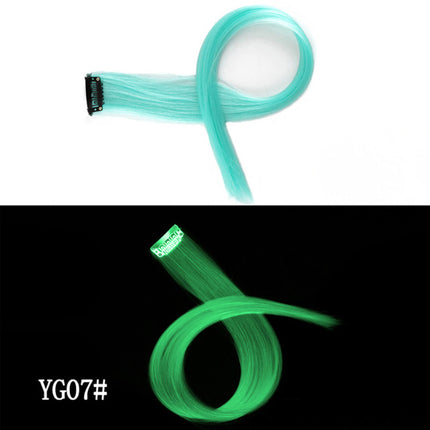 Luminescent selfdoen-knip-in-hare Luminesente haarstuk Haarspoorloos 50 CM Reënboogkleur