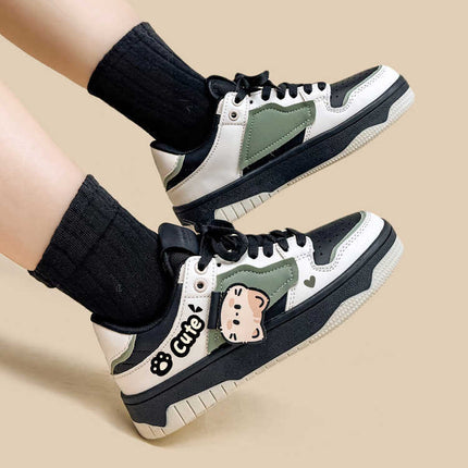 Cute Casual Sneakers Women's Color Matching Flat Low-tops
