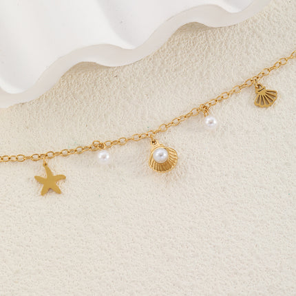 Niche Temperament Round Beads XINGX Shell Anklet