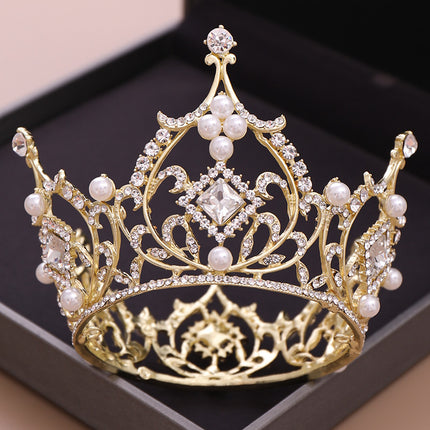Barok Trou Tiara Kroon Vierkant Diamant Ronde Prinses Kroon