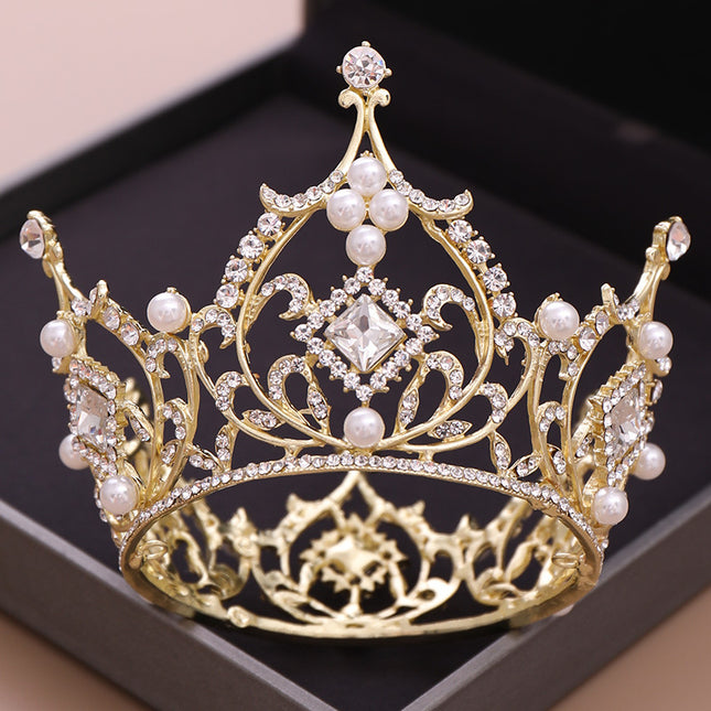 Barok Trou Tiara Kroon Vierkant Diamant Ronde Prinses Kroon
