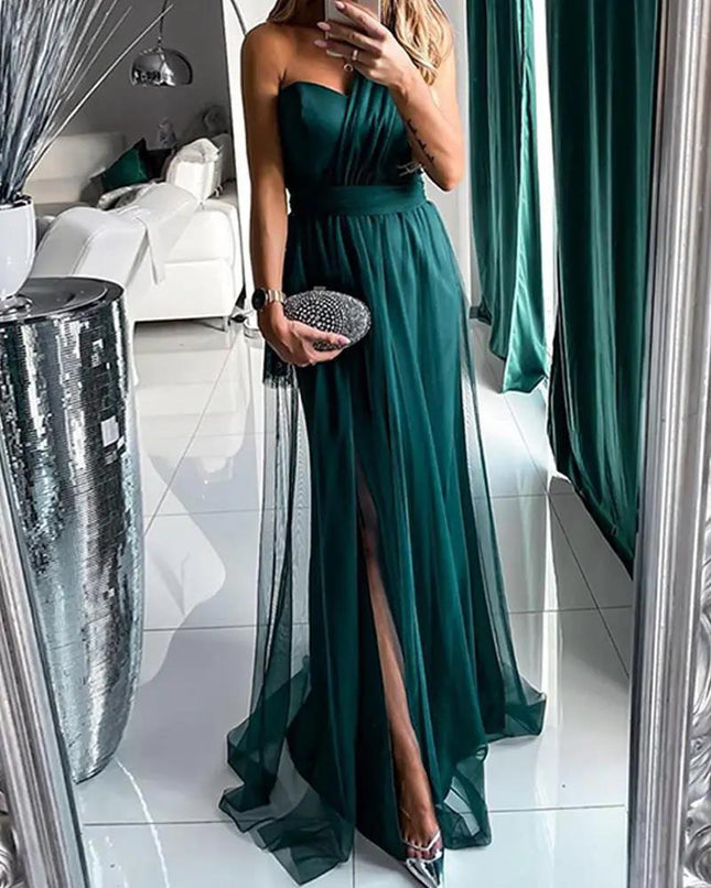 Temperament Commute Foreign Single Solid Color Strap Type Dress