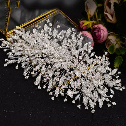 Strass Blad Handgemaakte Haarband Bruids Trou Hoofbedekking
