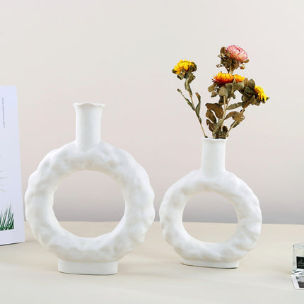 Ins Plain Ceramic Vase Decoration Special Shaped Living Room Home