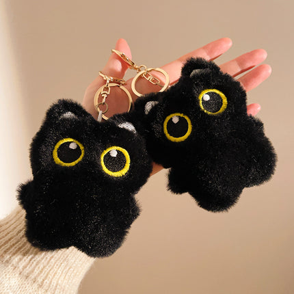 Swart Kat Skooltassie Hanger Plaas Pop Sleutelhanger