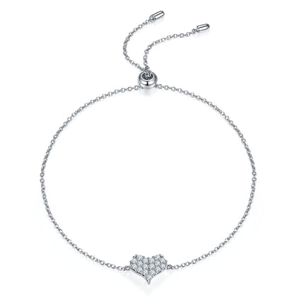 Set With Top-quality Moissanite, This Luxurious And Fashionable Light Luxury Jewelry Silver Bracelet Is Made Of S925 Silver Electroplated With Platinum