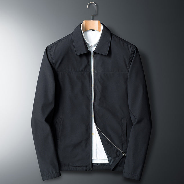 New Middle-aged Turn-down Collar Coat Thin Casual Jacket