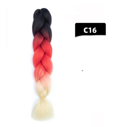 Color Big Braid African Chemical Fiber High Temperature Silk Wig Gradient
