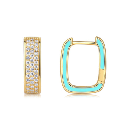 Colorful Love - Premium Moissanite Luukse Mode Ligte Luukse Juweliersware Silwer Stud Oorbelle S925 Silwer Geëlektroplateerde Goud