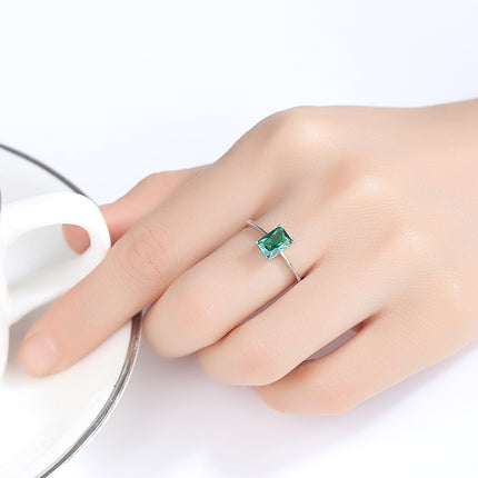 Imperial Groen Ring S925 Silwer Diamant Ring