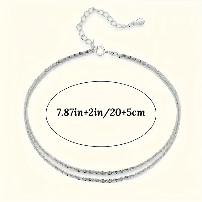 Women's Exquisite Braided Silver-plated Minimalist Anklet