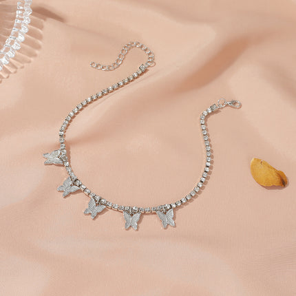 Simple Temperament Small Butterfly Tassel Anklet